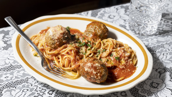 Spaghetti and meatballs.