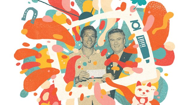 The author with Millionaire Hot Seat host Eddie McGuire in 2010.