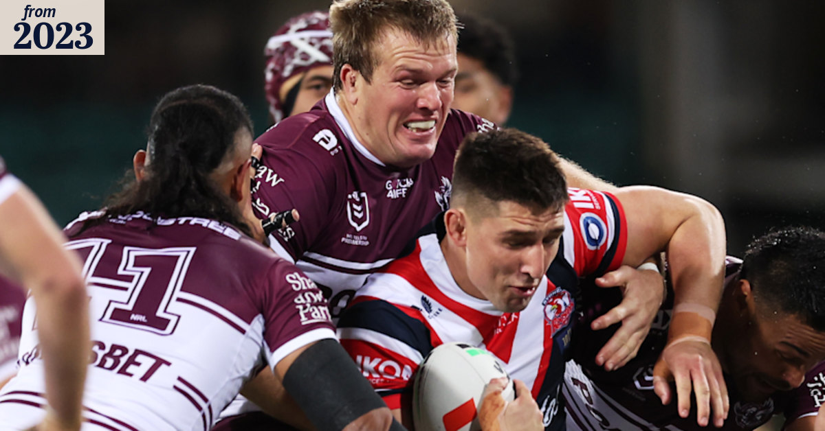 ‘He goes so, so hard every week’: Trbojevic brings up Manly double ton