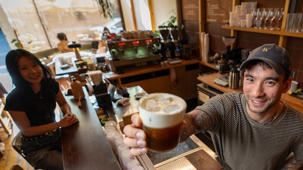 Brandon Jo, seen with the Mont Blanc, is the owner of Melbourne’s Good Measure Cafe.