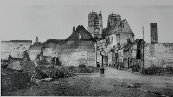 The bombed town of Corbie in France’s Somme Valley, 1918-19.