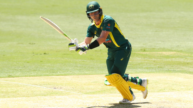 Captain's knock: Talented young Victorian batsman Will Pucovski in action for Australia XI on Sunday.