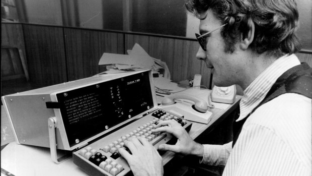 Hicks with one of Fairfax's first "portable" UDIS - the vile Teleram in 1978.