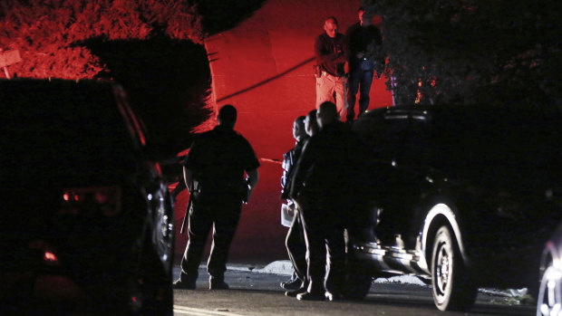 Contra Costa County Sheriff deputies investigate a multiple shooting in Orinda, California.