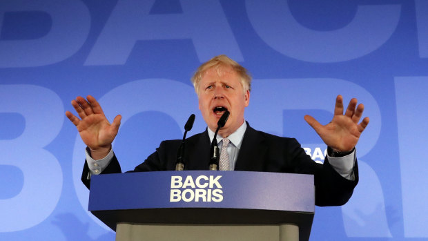 Boris Johnson speaks at the official launch of his leadership campaign on Wednesday.