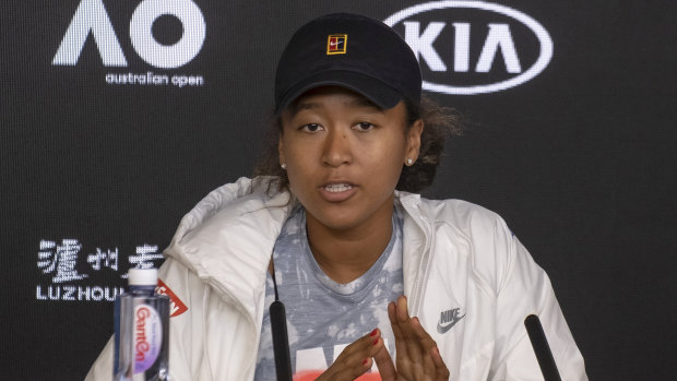 Japan's Naomi Osaka fronts the media in Melbourne on Saturday, but prefers to let her tennis do the talking.