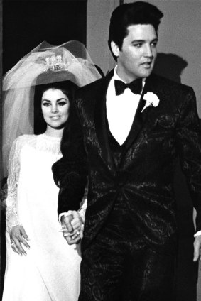 Elvis and Priscilla Presley on their wedding day in 1967.