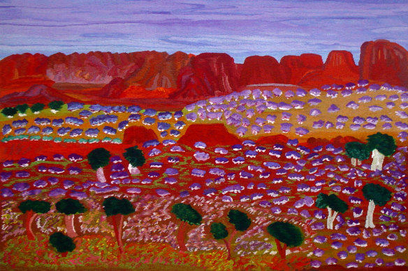 Lumpu Lumpu Country, 2004 (detail), Daisy Andrews woven by Louise King, Irja West, 1.81 x 2.73m, wool, cotton. Currently on loan to the Australian embassy in Tokyo. 