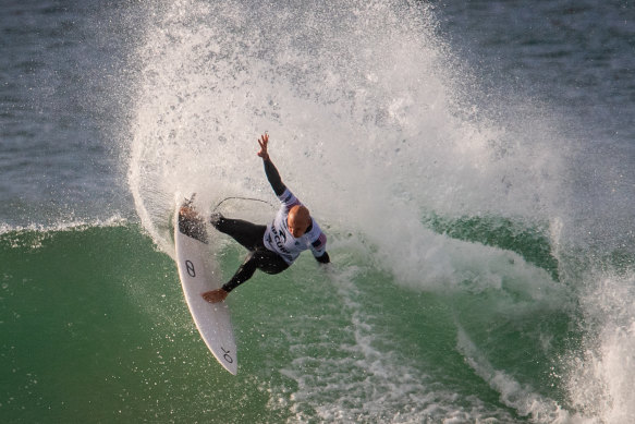 Slater during his heat win over John John Florence and Seth Moniz.