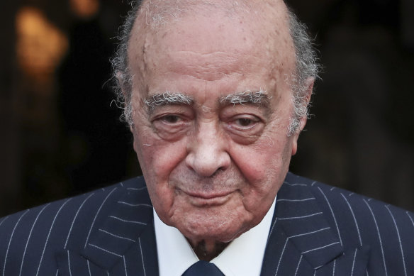Mohamed al-Fayed, who died in August last year, was the owner of Harrods department store and Fulham Football Club. 