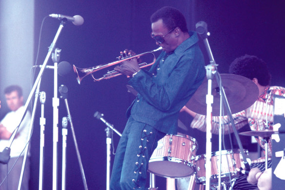 Miles Davis at the Newport Festival two years before he recorded Jack Johnson.