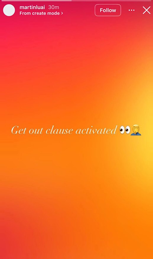 Martin Luai’s social media post.