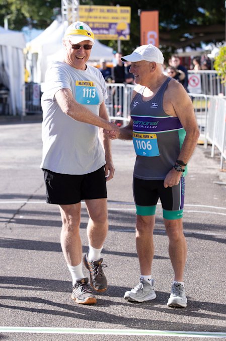 John Simmonds (R) at the Balmoral Burn on Sunday.