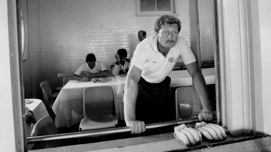 Peter Taylor during his Test debut at the SCG in 1987.