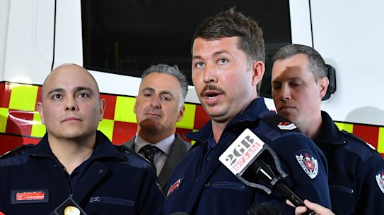 The firefighters who were on the scene in last week's Sydney stabbing. 
