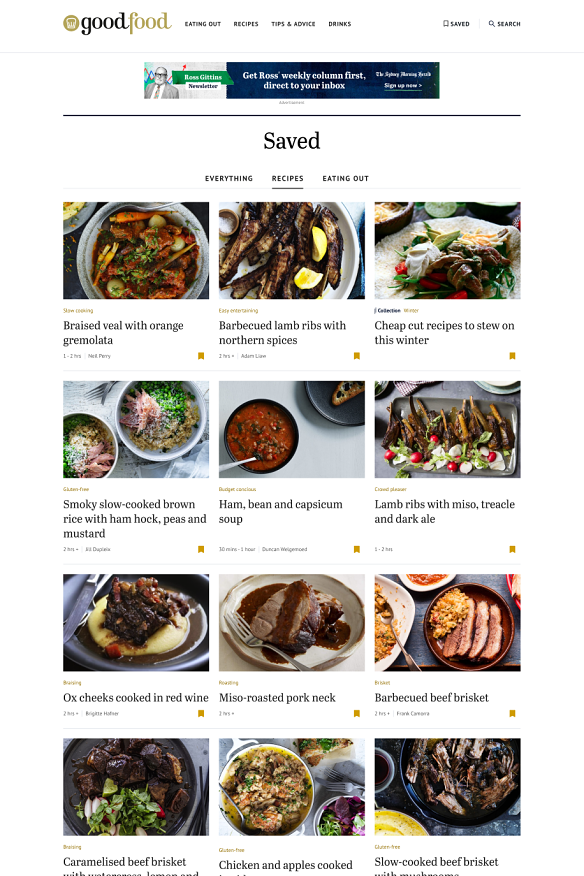 Now you can save all your favourite recipes, reviews and articles on Good Food.