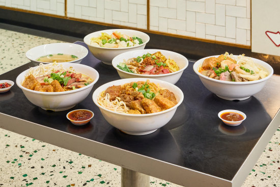 An array of noodle dishes from Happy Chef.