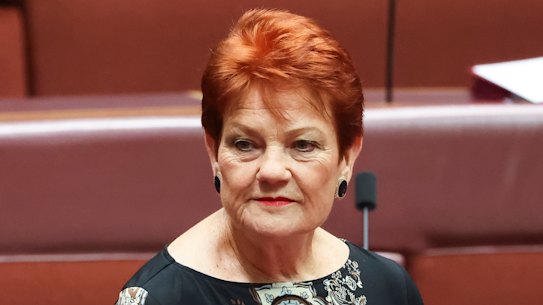 One Nation leader Senator Pauline Hanson.