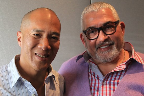 Charlie Teo and Mick Gatto at a charity function in Sydney in 2012.