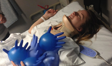 Jessica from Melbourne suffered a neck injury at a trampoline park.