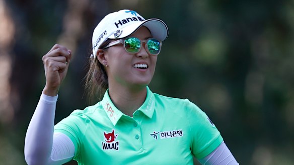 Minjee Lee celebrates winning the US Open.