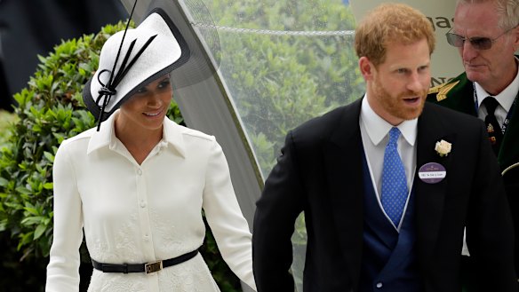 Prince Harry and Meghan Markle arrive at Ascot on Tuesday.