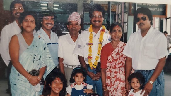 The Sinnya family in Kathmandu wishing my father safe travels to Australia in the early 90s.