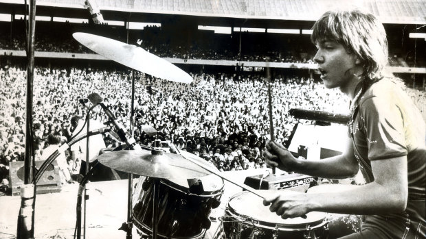 David Cassidy plays before a crowd of 35,000 at the MCG in 1974.