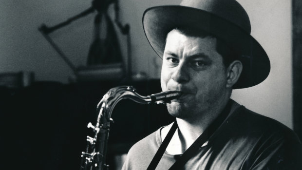 Wilson with his saxophone in 1989. 