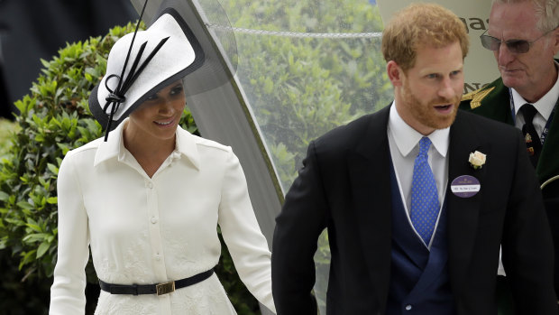Prince Harry and Meghan Markle arrive at Ascot on Tuesday.