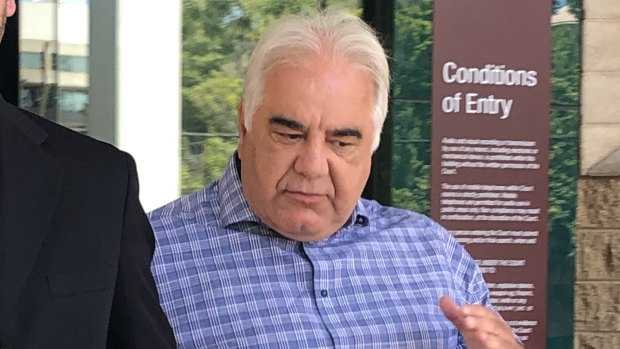 Con Petropoulos leaving Geelong Magistrates Court last week.
