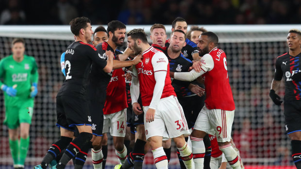Things got heated during Palace's comeback against Arsenal in London.