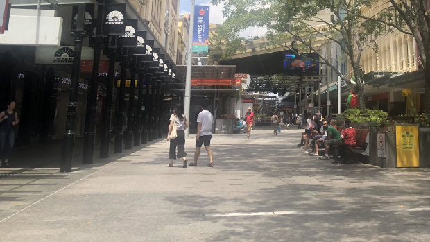 Queen Street Mall was all but abandoned on Saturday, leading Jackie Trad to say she was "really feeling" for small businesses and retailers.