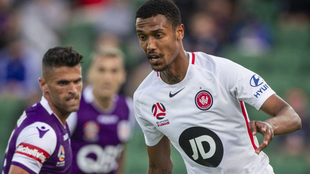 Back in the game: Rashid Mahazi made his A-League return last week after a year's sabbatical. 