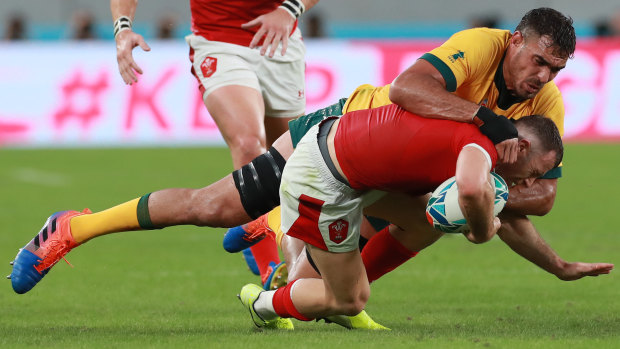 Rory Arnold says the Wallabies' big forwards are on high alert for tackle height.
