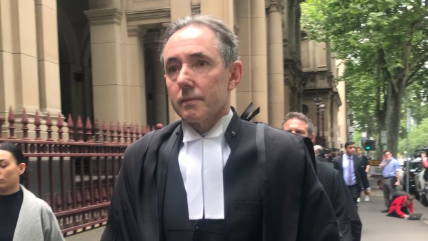 Borce Ristevski's barrister David Hallowes, SC, outside court.