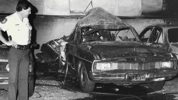 At the Hakoah Club, a device in the boot of this Valiant rocked the car park.