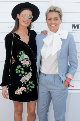 Moana Hope and Isabella Carlstrom in the Birdcage during the Kennedy Oaks Day in 2017. 