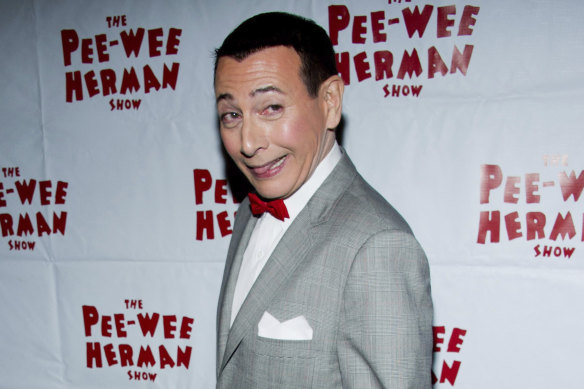 Paul Reubens, in character as Pee-wee Herman, attends the after-party for the opening night of The Pee-wee Herman Show on Broadway in 2010.