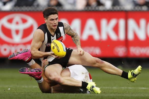 Jack Crisp has embraced Collingwood’s revised style of play. 