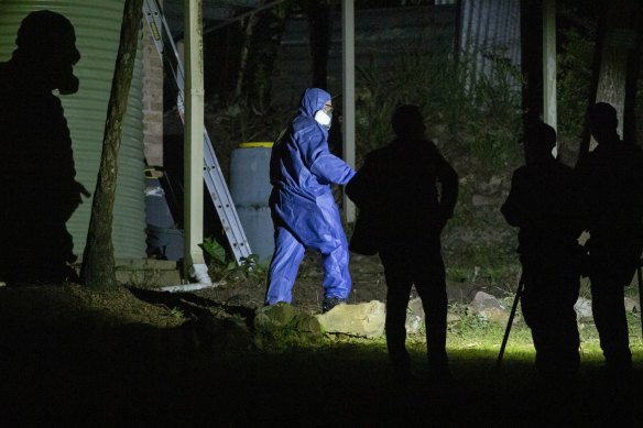 NSW Police use Luminol to search for blood spatter.