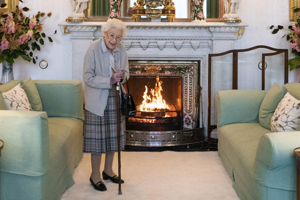 Queen Elizabeth photographed on Tuesday when she met new British Prime Minister Liz Truss.