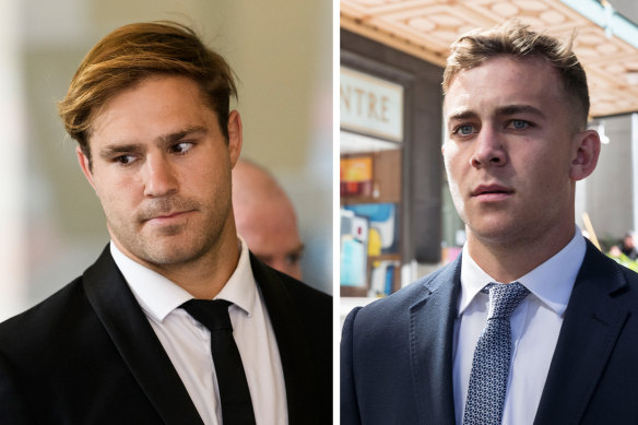 Footballers Jack de Belin and Callan Sinclair are on trial in the NSW District Court.