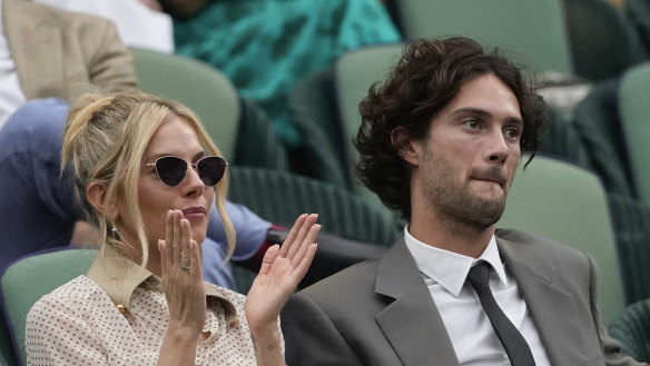 Sienna Miller and Oli Green enjoying Wimbledon together this year.