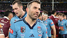 A dejected James Tedesco after the loss in Melbourne.