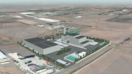 An artist’s impression of the proposed Prospect Hill International waste to energy plant in Lara.