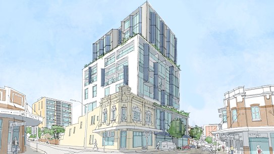 An artist’s impression of how Charlotte Street in North Ashfield could look after high-rise development.