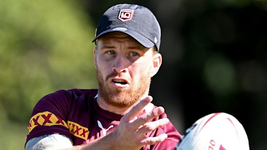 Cameron Munster at training for the Maroons.