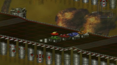 The new definitive version of Rock N’ Roll racing is in widescreen with new backgrounds and CD quality music.