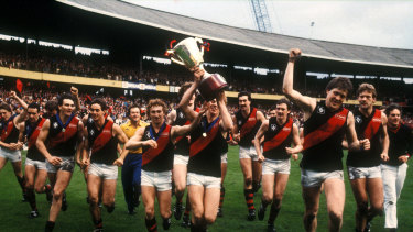 hawks bombers 1984 carries youngest premiership bomber cup shackles